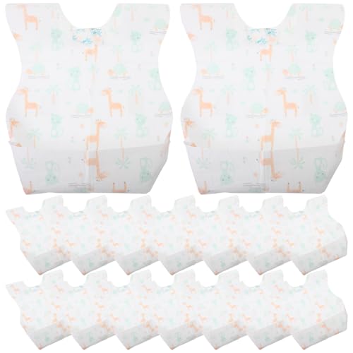 20pcs Disposable Baby Bibs: Drool Bibs for Baby Boy Animal Pattern with Adjustable Neck for Feeding and Drooling, Non-woven Fabric, Convenient for Toddlers