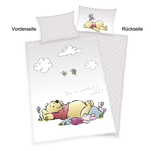 Herding Winnie Puuh Kleinkinder-Bettwäsche-Set, Wendemotiv, Bettbezug 100 x 135 cm, Kopfkissenbezug 40 x 60 cm, Flanell/Biber - Image 3