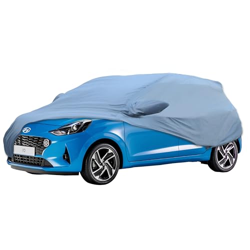 Image of Allextreme HI5001 Car Body Cover Compatible with Hyundai Old i10 Custom Fit Dustproof UV Heat Resistant Indoor Outdoor Body Protection (Blue with Mirror)