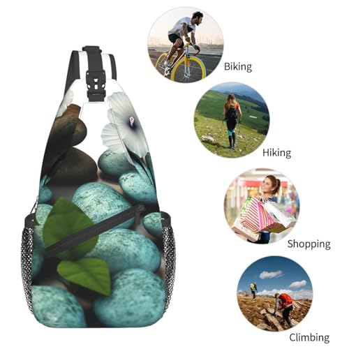 Bolso cruzado Cobblestone Zen Flowers para hombres y mujeres miniatura 6