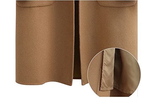 chouyatou Women's Winter Casual Single Breasted Long Wool Coat Formal Office Wool Overcoat4