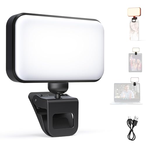 NEEWER Entry Level Version LED Selfie Light, 54 LEDs Plastic Clip on Phone Fill Lighting for iPhone, CRI88 650mAh, Portable for Computer Laptop Webcam Zoom Video Conference Makeup Recording, N8 by NEEWER - Used condition - CA$17.74