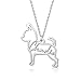 Personalized Chihuahua Dog Memorial Necklace Pet Dog Name Necklace Custom Dog Breed Silhouette Necklace Pet Loss Dog Pet Pendant with Name Remembrance Memorial Jewelry Gift for Her