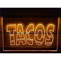 Amazon.co.jp: Tacos タコス LED ネオンサイン、カスタム USB 電源 3D