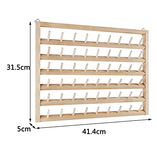 UGPLM Suporte de linha de costura de parede organizador de artesanato suporte de rack de bordado, bege, carretel 54, 41,4x31,5x5cm - Imagem 4
