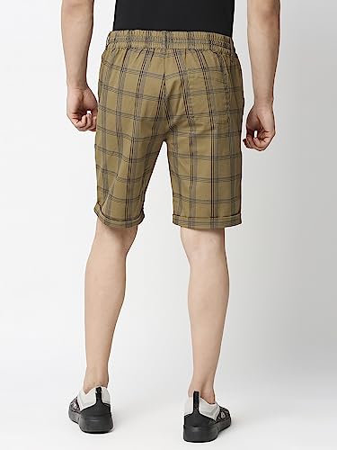 Image of Thomas Scott Men's | Checks | Chino Shorts | Regular Fit | Linen Blend | Above Knee | Casual Short