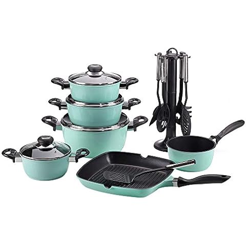 Krüger Aluguss-Set 17-teilig - antihaft-versiegeltes Topf- und Pfannenset Cover