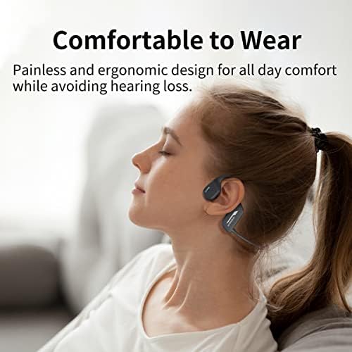 Hiteblaz Bone Conduction Headphones Bluetooth Swimming Headphones, Open Ear Bone Conduction Headset, IP68 Waterproof, 8G Memory, Crystal Clear Call, Sport earphones for Running, Cycling X2(Black)