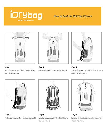 image for IDRYBAG PVC Waterproof Dry Bag Outdoor 30L, Marine Dry Bag Water Sport