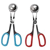 Pastlla 2 Pcs Meatball Maker Tongs None-Stick Meatball Maker Stainless Steel Meat Ballers Scoop Ball Maker Ice Tongs for Meat, Cake Pop, Ice...