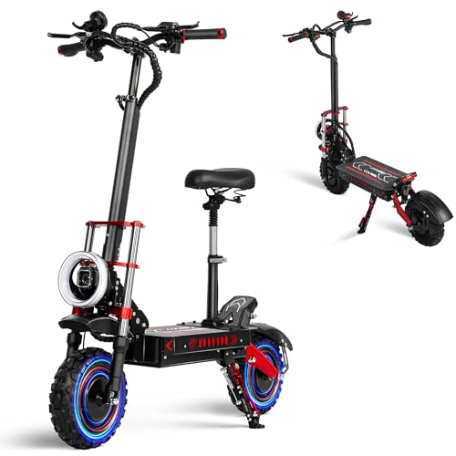 5600W Dual Motor Electric Scooter with Seat, Off-Road Tires