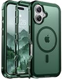 jaroco Magnetic for iPhone 16 case, [Compatible with MagSafe][Military Grade Drop Protection][Heavy Duty Protection][Non-Slip][Shockproof] with 2-Layer Durable Bumper Phone Case 6.1''-Forest Green