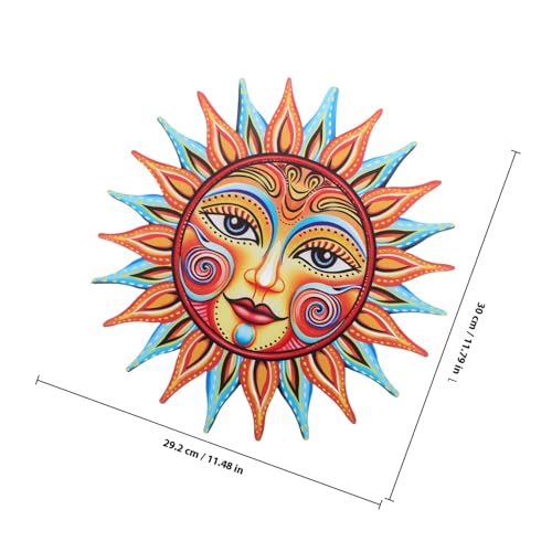 Soleil Orange en Fer Robuste pour Décoration Murale Intérieure