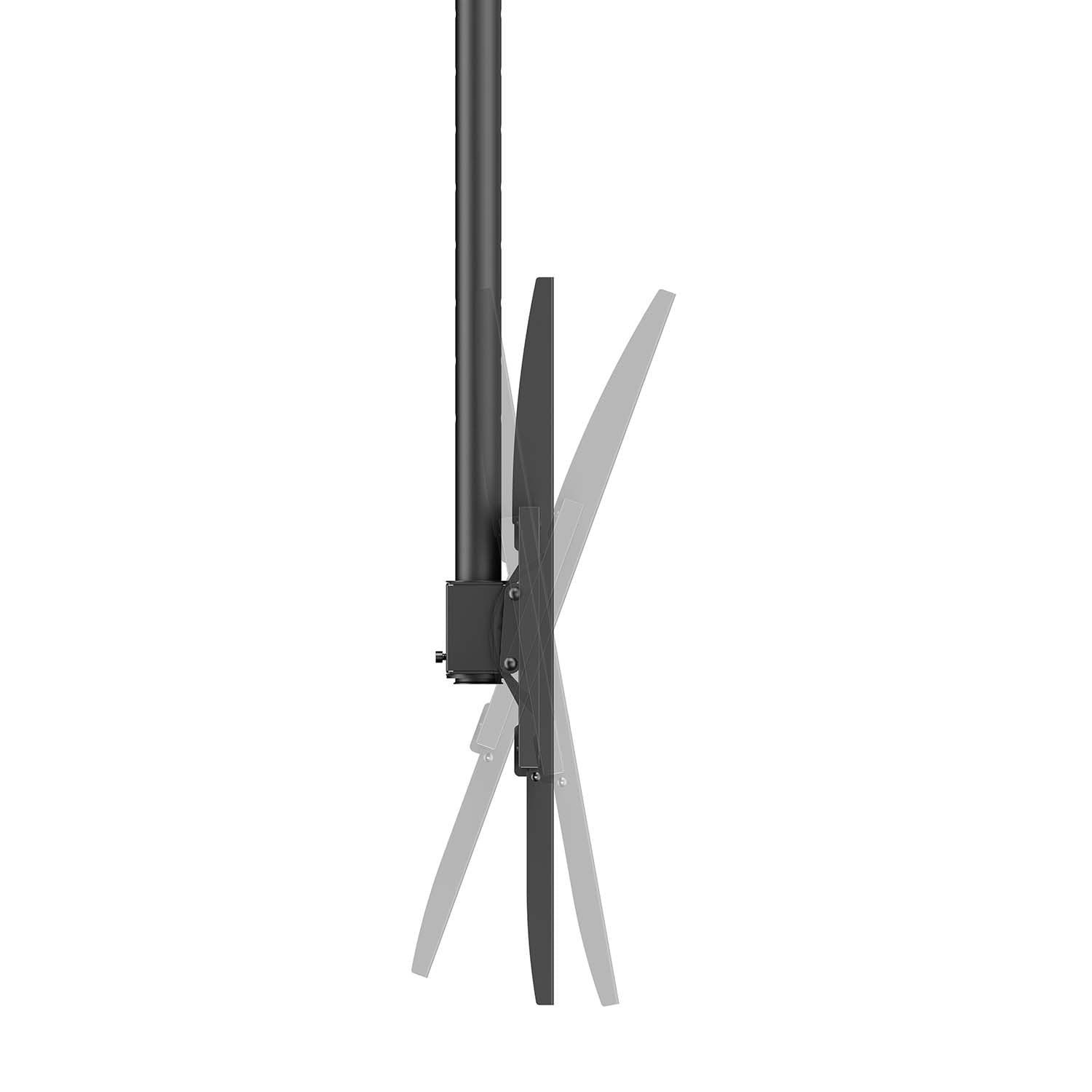 AISENS - CT100TSLE-393 - Soporte DE Techo Pro Giratorio, INCLINABLE, Extensible Y NIVELABLE para Monitor/TV 80KG DE 50-100, Negro