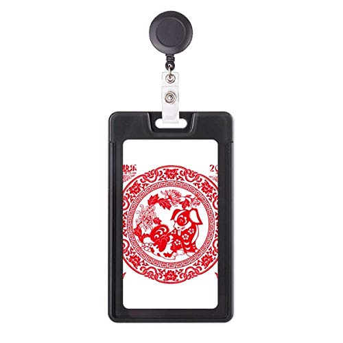 Porte-badge rétractable chien cadeau original pour collègue Nouvel An chinois