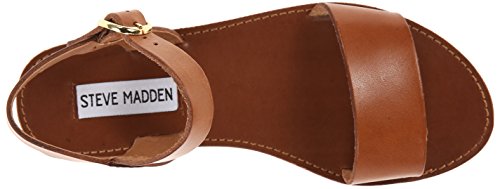 Steve Madden Womens Donddi Flat Sandal, Tan Leather, 8 Us #TOP4