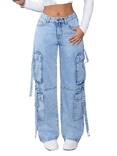Women's Mid-Rise Jean Denim Pants With Pockets And Straight-Leg - Main Image