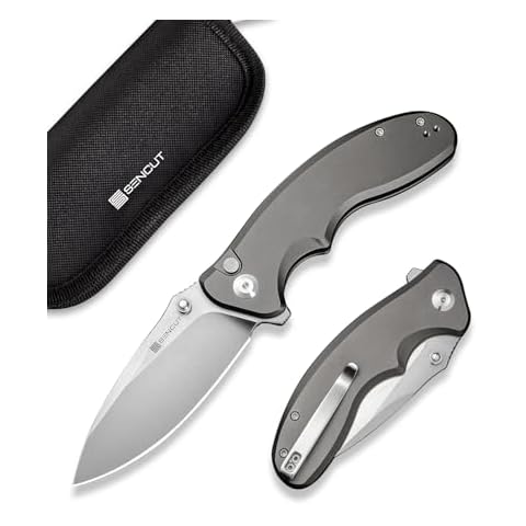SENCUT Cybrix Folding knife, Pocket Knife with 3.46" 9Cr18MoV Blade Aluminum Handle, EDC Knife Reversible Clip for Men Women Camping Hunting Hiking (Gray) Cover