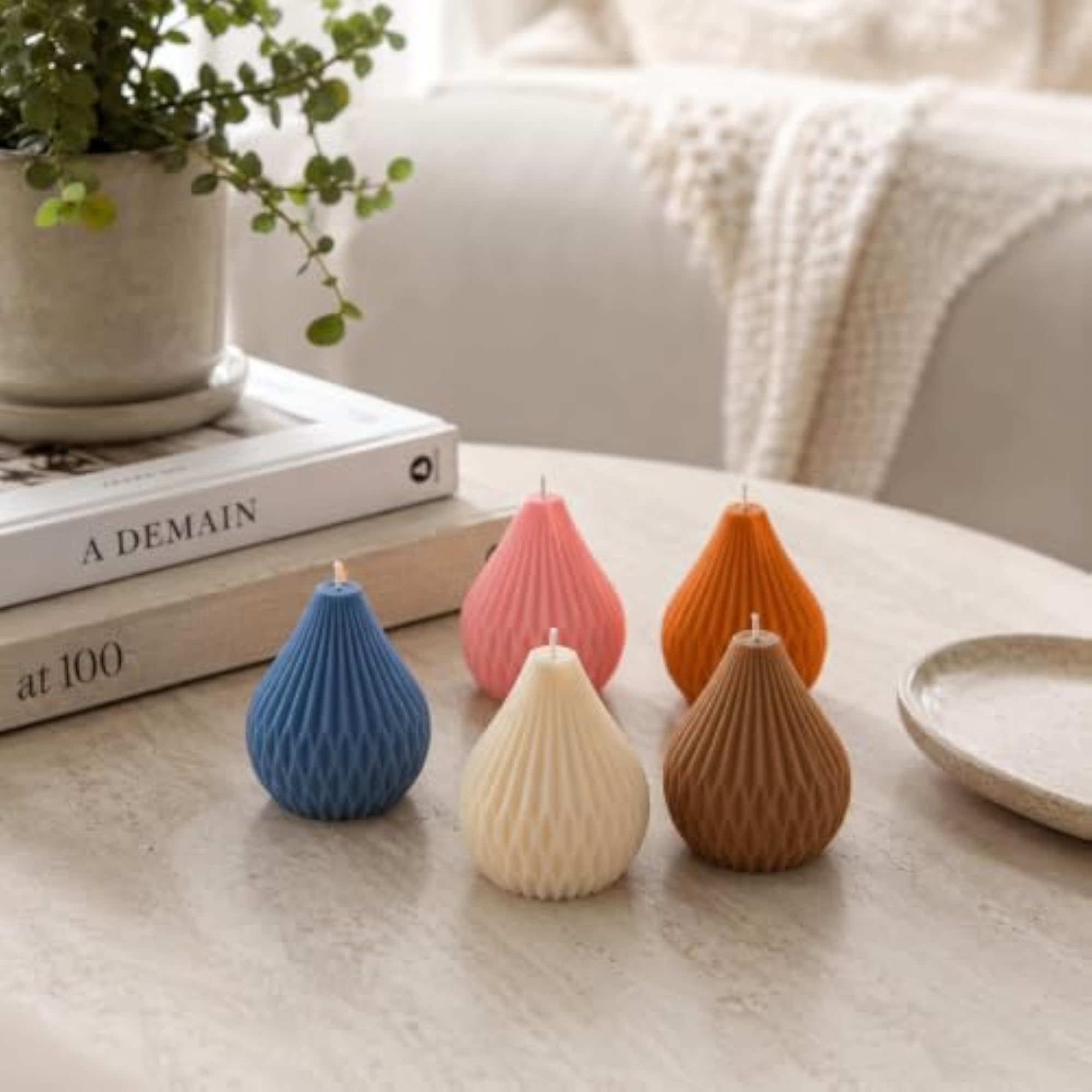 Cone Candle Set of 5, Decorative Gift for Home
