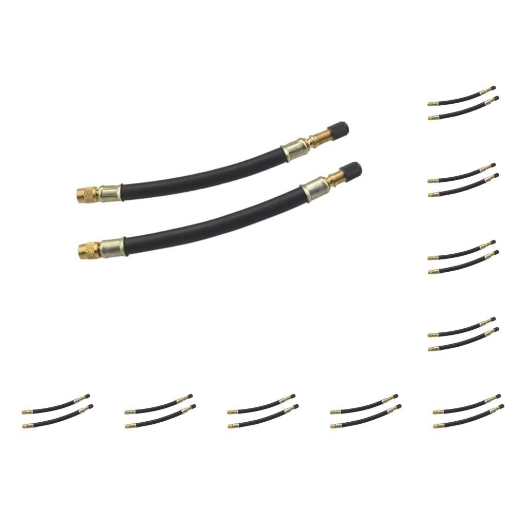 10 Set mit 2 x Reifenventil-Verlängerungen, Doppelrad, LKW, Van, Konverter-Adapter mit Staubkappe