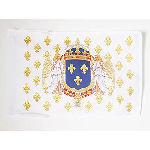 AZ FLAG - Drapeau Royaume de France Anges - 45x30 cm - Pavillon Royaliste Français Fleur De Lys 100% Polyester Avec Deux Cordelettes - 20g