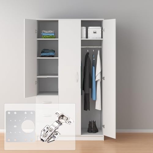 Eruceky 4 Stück Scharnier Reparaturset, Scharnierreparaturset, Scharnier Reparaturset Edelstahl, Geeignet für Schranktüren, Kleiderschranktüren und Andere Möbel