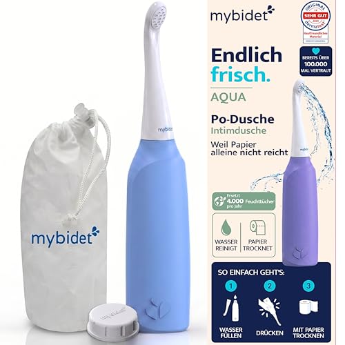 MyBidet Po Dusche Intimdusche spart 4000 Feuchttücher | 0% Chemie 100% Wasser Für zu Hause & mobiles bidet und reise bidet für unterwegs mobile Dusche