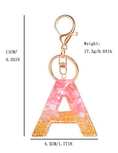 Mboah Pink Initial Letter Keychain For Women、Kids、Teens、Girls、Sisters、Couples，Cute Key Chain Accessories For Car Keys、Wallet、Backpack，Personalized Funny Gift For Girlfriend、Boyfriend、Family(Letter：a) #TOP6