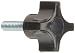 DimcoGray Black Phenolic 4 Prong Knob, Zinc Stud: 1/4-20" Thread x 1" Length, 1-1/4" Diameter x 7/8" Height x 5/8" Hub Dia x 3/8" Hub Length (Pack of 10)