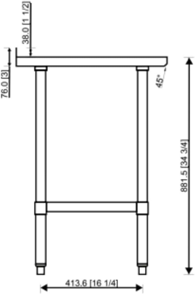 EMPURA 15 x 24 Stainless Steel Filler Table | Commercial Worktop Food Utility Prep Station for Laundry Garage | Galvanized Undershelf Legs, 1-1/2" Backsplash, 15" W x 24" D x 34.75" H, 18-Gauge, NSF