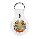 IELCJJ Premium Leather Coin Holder - Handmade Sobriety AA Coins Chip Keychain - Displays Both Sides of Sober Token Medallion Pet Challenge Coin - White Waterproof Scratchproof Soft PVC Key Ring