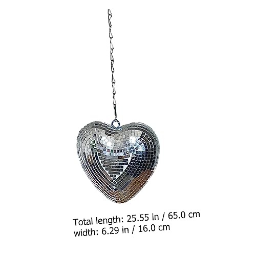 Bola espejada en forma de corazón decorativa para colgar, interior y exterior, para fiestas miniatura 2