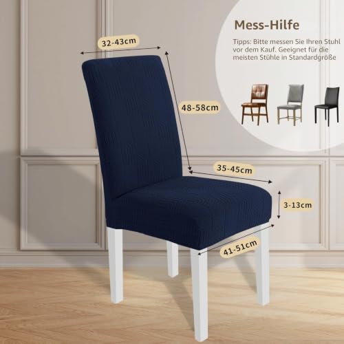 Ystyle Stretch Stuhlhussen 6er Set, Stuhlbezug Elastisch Abnehmbarer Waschbarer,Universal Langlebig Stuhlbezüge… – Ansicht 2