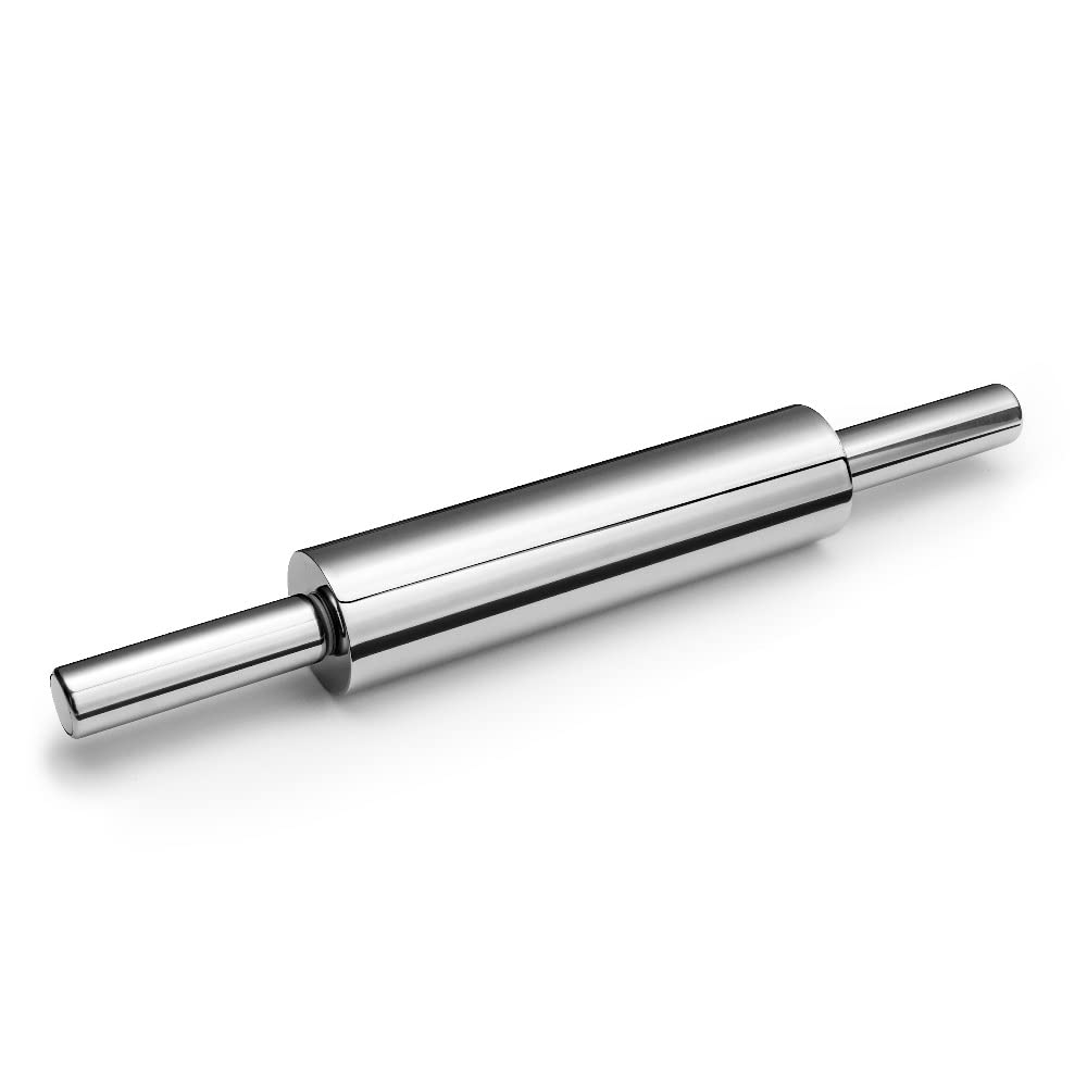 professional Teigroller | 47cm | aus hochwertigem Edelstahl | Nudelholz als Backzubehör | Backrolle zum Teigrollen | vielseitige Teigwalze