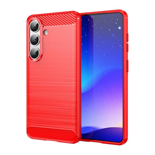 Coque carbone Samsung S26 rouge robuste ultra-résistante avec absorption optimale des chocs
