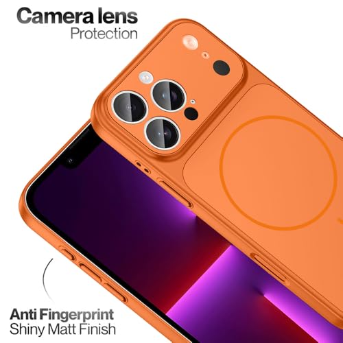 Image of SHINESTAR Converter Case for iPhone 13 Pro Max | Premium Protective Mag-Safe Cover | iPhone 17 Pro / 17 Pro Max Series Style Design | in-Built Camera Guard | Wireless Charging Compatible - Orange
