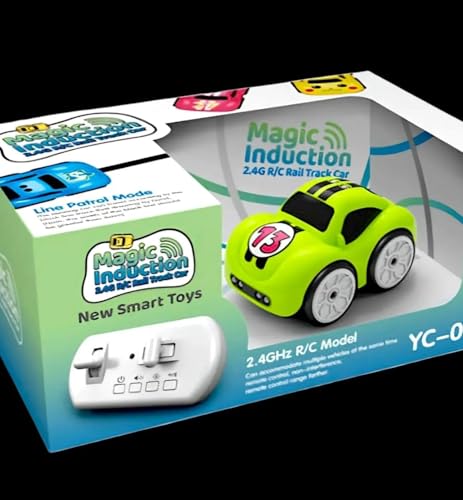 Image of Sensor RC Car for Kids with Magic Induction Line Following | 2.4GHz Remote Control Racing Car with LED Lights & Music | Pull Back Mini Intelligent Toy Car (Multi Colors)