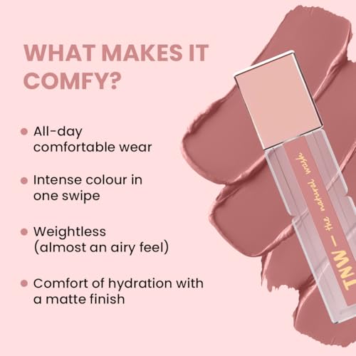 Image of TNW - Comfy Matte Liquid Lipstick | 03 Perfect Scandal | Weightless, Hydrating & Long-Wear | Shea Butter, Hyaluronic Acid & Jojoba Oil | Paraben-Free | 3ml