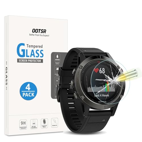 OOTSR (4 Piezas Protector de Pantalla compatible para Garmin Fenix 5 Cristal Templado compatible para Garmin Fenix 5 [No Cabe Otra Serie de Fenix 5]