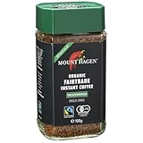 マウントハーゲン オーガニック フェアトレード カフェインレスインスタントコーヒー100g 自然なカフェイン除去プロセスで香りそのままカフェイン99.7%カット