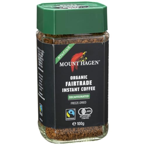 マウントハーゲン オーガニック フェアトレード カフェインレスインスタントコーヒー100g 自然なカフェイン除去プロセスで香りそのままカフェイン99.7%カット