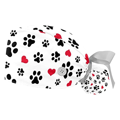 Chapeaux bouffants JDEZ pour le service de restauration et de soin, motif pattes de chien