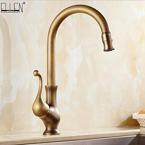 Robinet de cuisine laiton antique mitigeur évier rétro pivotant haut de gamme