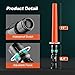 RoadHero 2 Pack Traffic Wand, 16 Inch Flashlight Led Traffic Control Baton, Small Orange Safety Wands, Air Marshaling Wand with 5 Flashing Modes, Night Signal Light for Airport, Parking Directing
