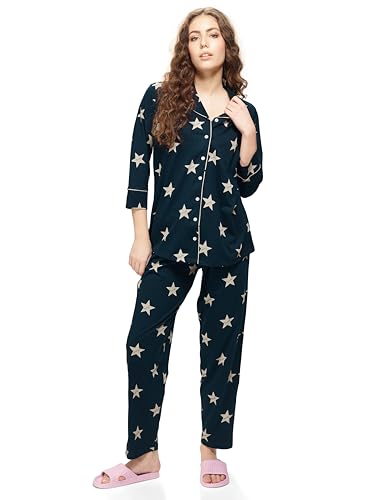 Image of WEET Women's Star Printed Cotton Night Suit Set
