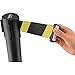 Global Industrial Crowd Control Stanchion with 7-1/2' Yellow/Black Belt, Lot of 2