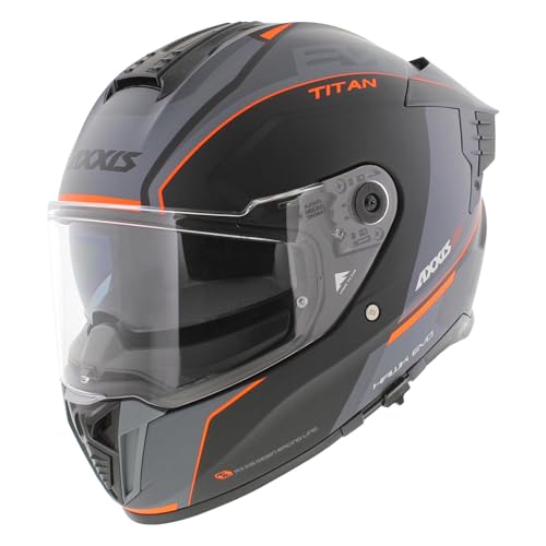 Axxis Hawk SV Evo Casco integral Titan B4 mate negro naranja gris