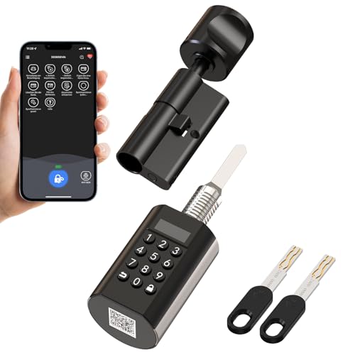 WELOCK PCBKEY74 Electronic Door Lock Front Door Smart Lock with Password, Unlocked via Number Code RFID Card App Wi-Fi Mechanical Replacement Key for 50-90 mm EU Profile Door, Black WELOCK PCBKEY74 Electronic Door Lock Front Door Smart Lock with Password, Unlocked via Number Code RFID Card App Wi-Fi Mechanical Replacement Key for 50-90 mm EU Profile Door, Black