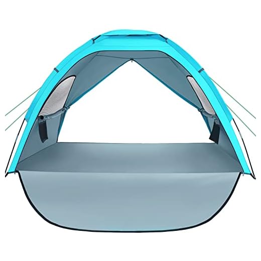 Tienda de campaña de playa refugio: 3-4 personas, grande, anti-UV, resistente al viento, portátil, ligero, toldo con suelo extensible al aire libre