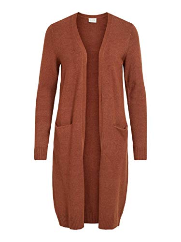 Vila Damen Viril Long L/S Knit Cardigan - Noos Strickjacke 14042770 ,Tortoise Shell/Detail:melange ,M